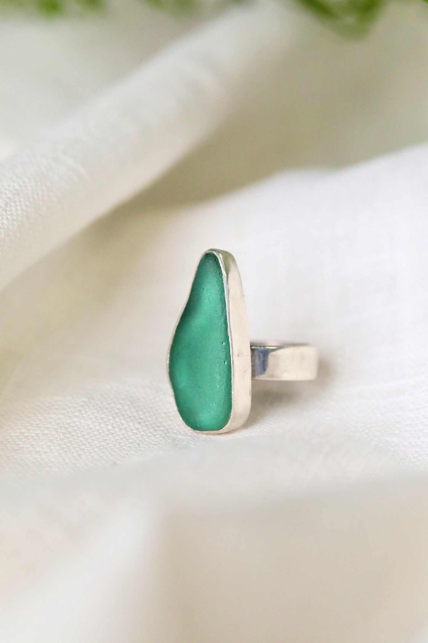 SKYE Teal & silver ring - size O 1/2