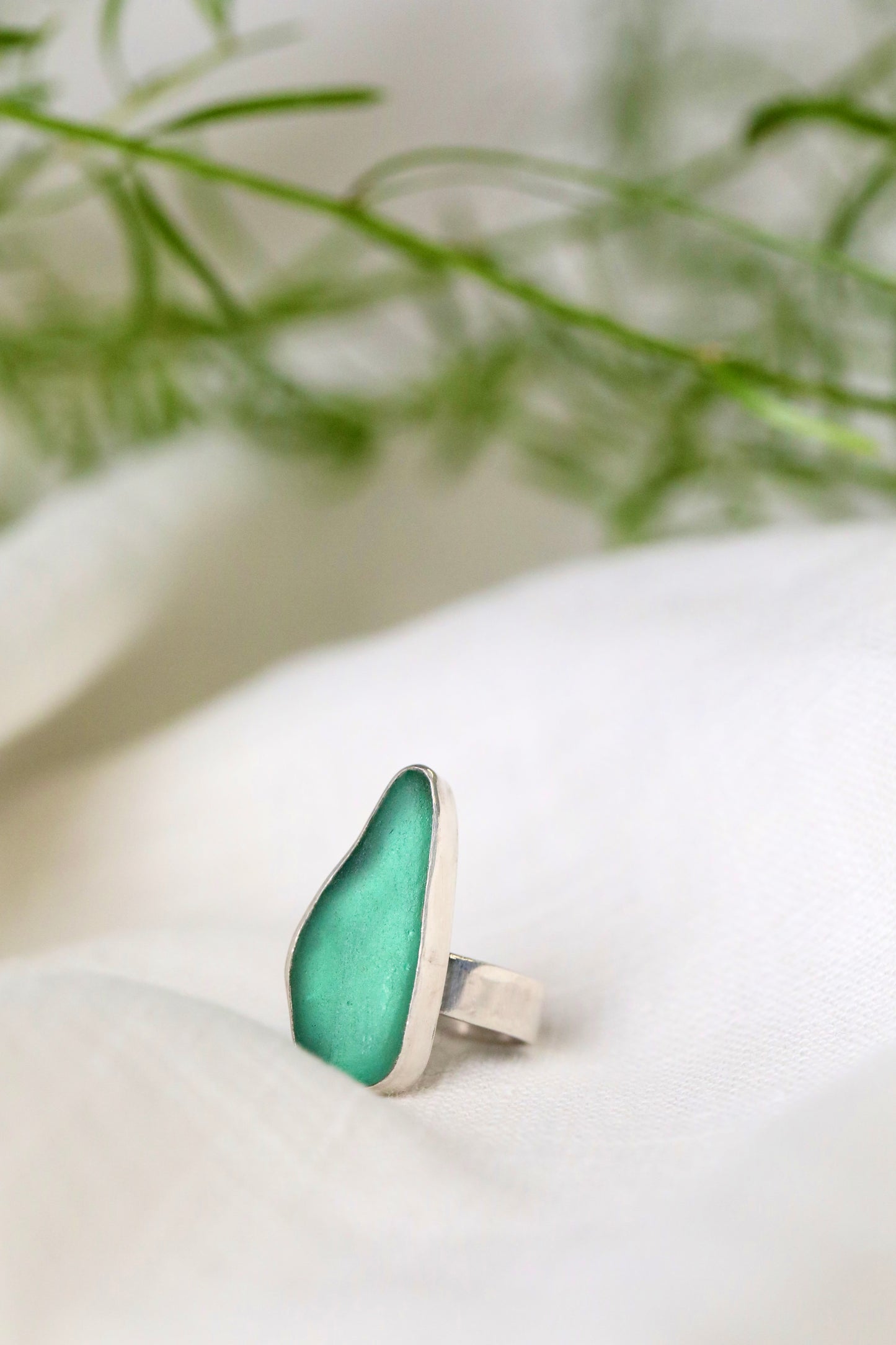 SKYE Teal & silver ring - size O 1/2