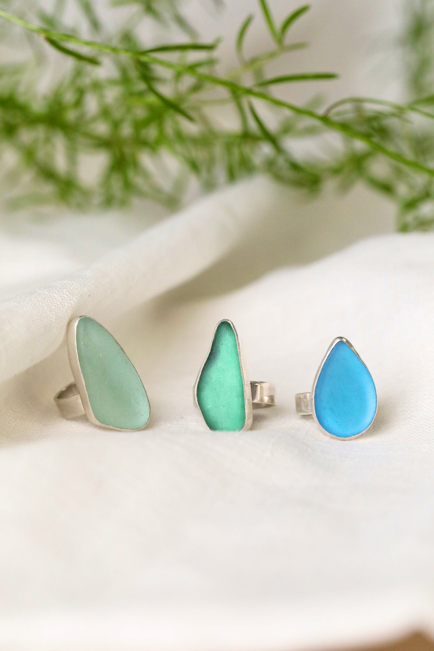 SKYE Teal & silver ring - size O 1/2