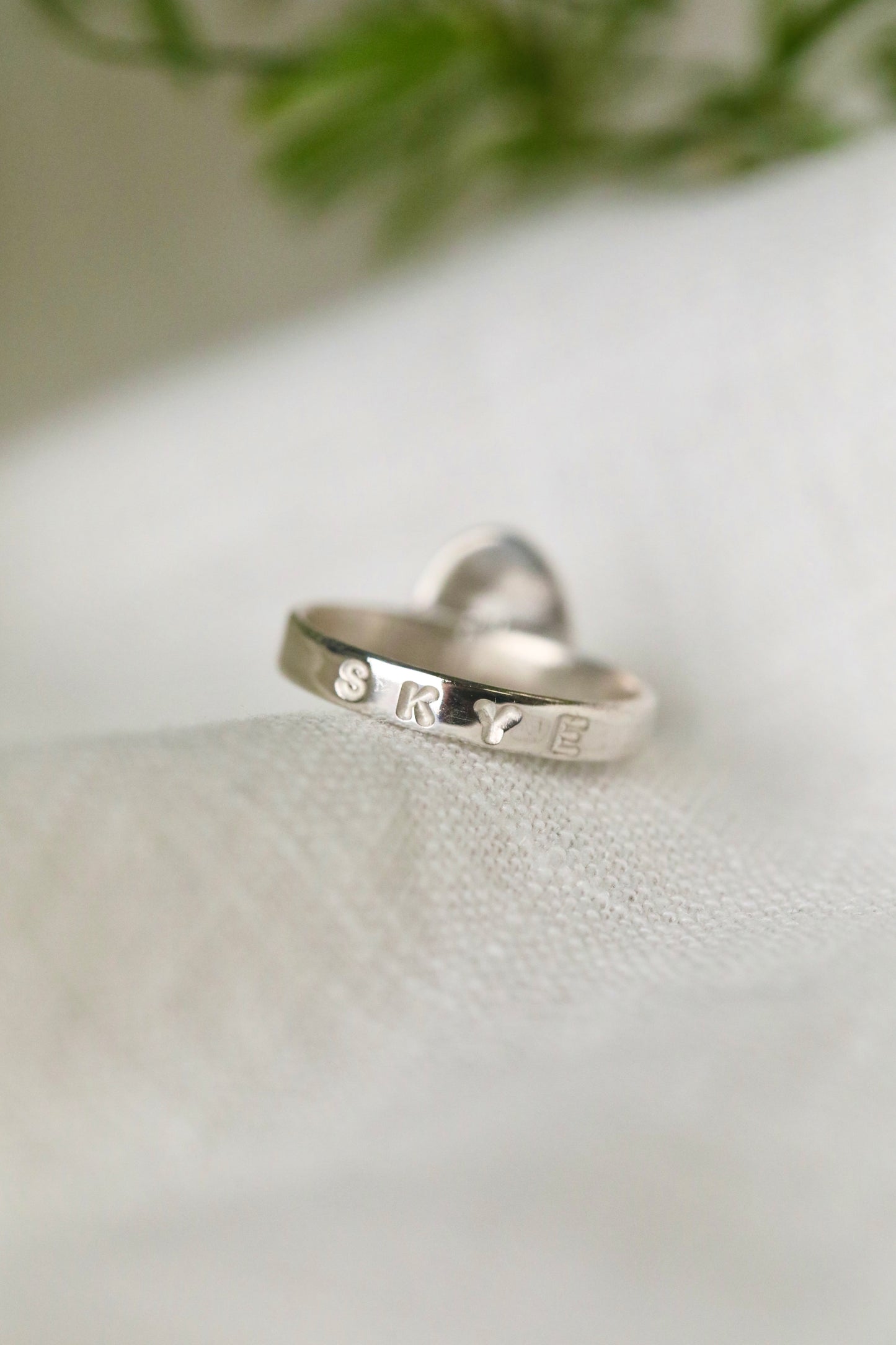 SKYE Light blue & silver ring - size M