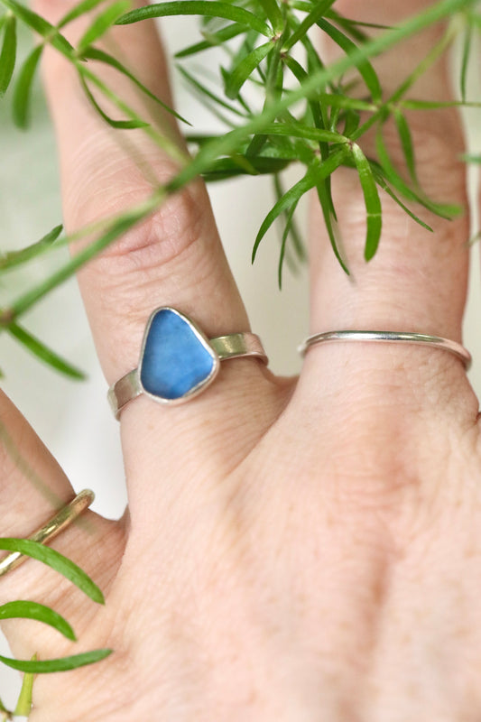 SKYE Denim blue & silver ring - size P