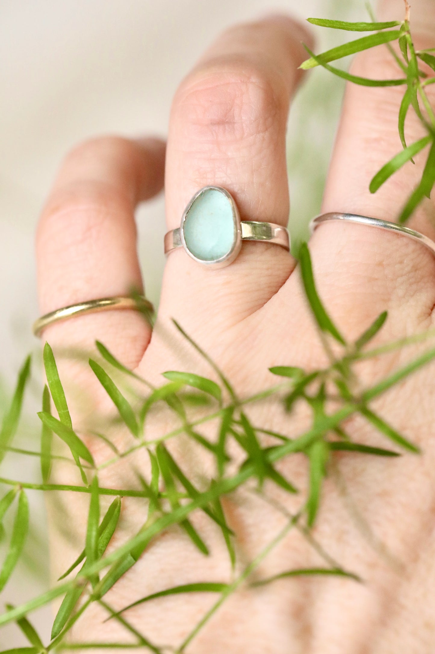 SKYE Light blue & silver ring - size M