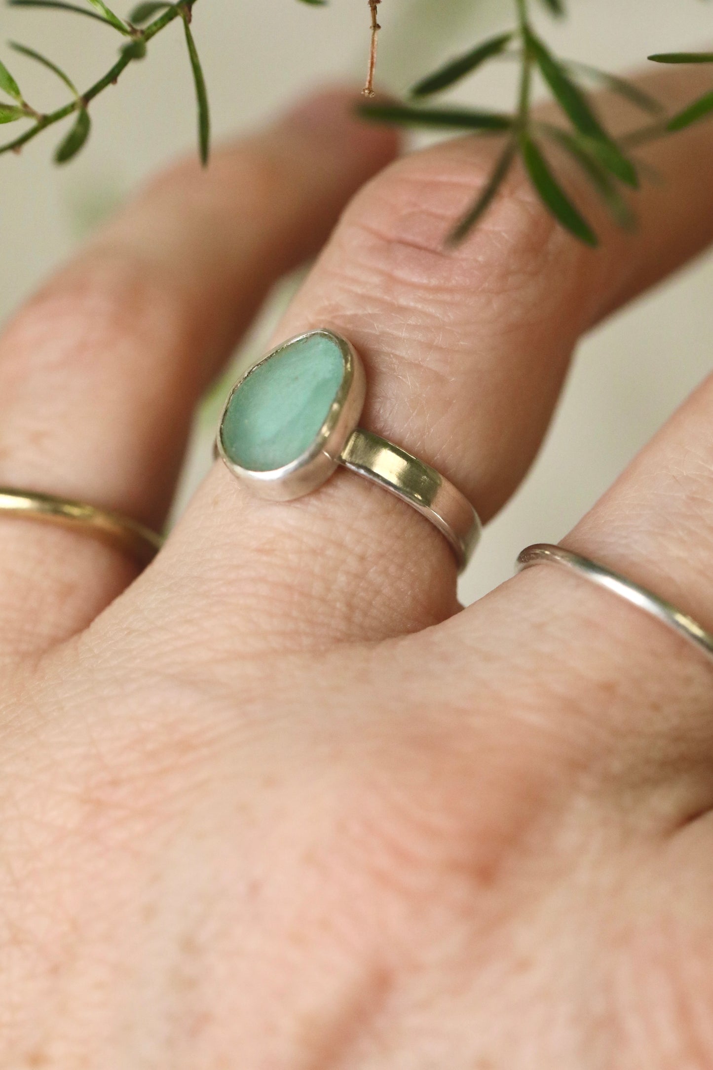 SKYE Light blue & silver ring - size M