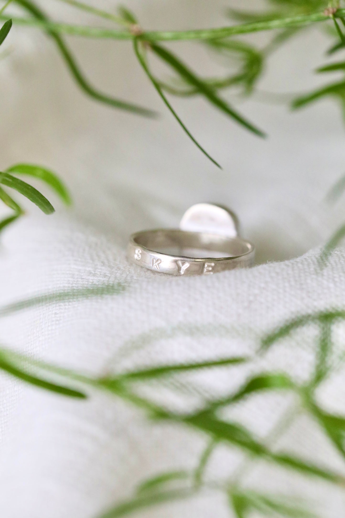 SKYE Lime green & silver ring - size P 1/2