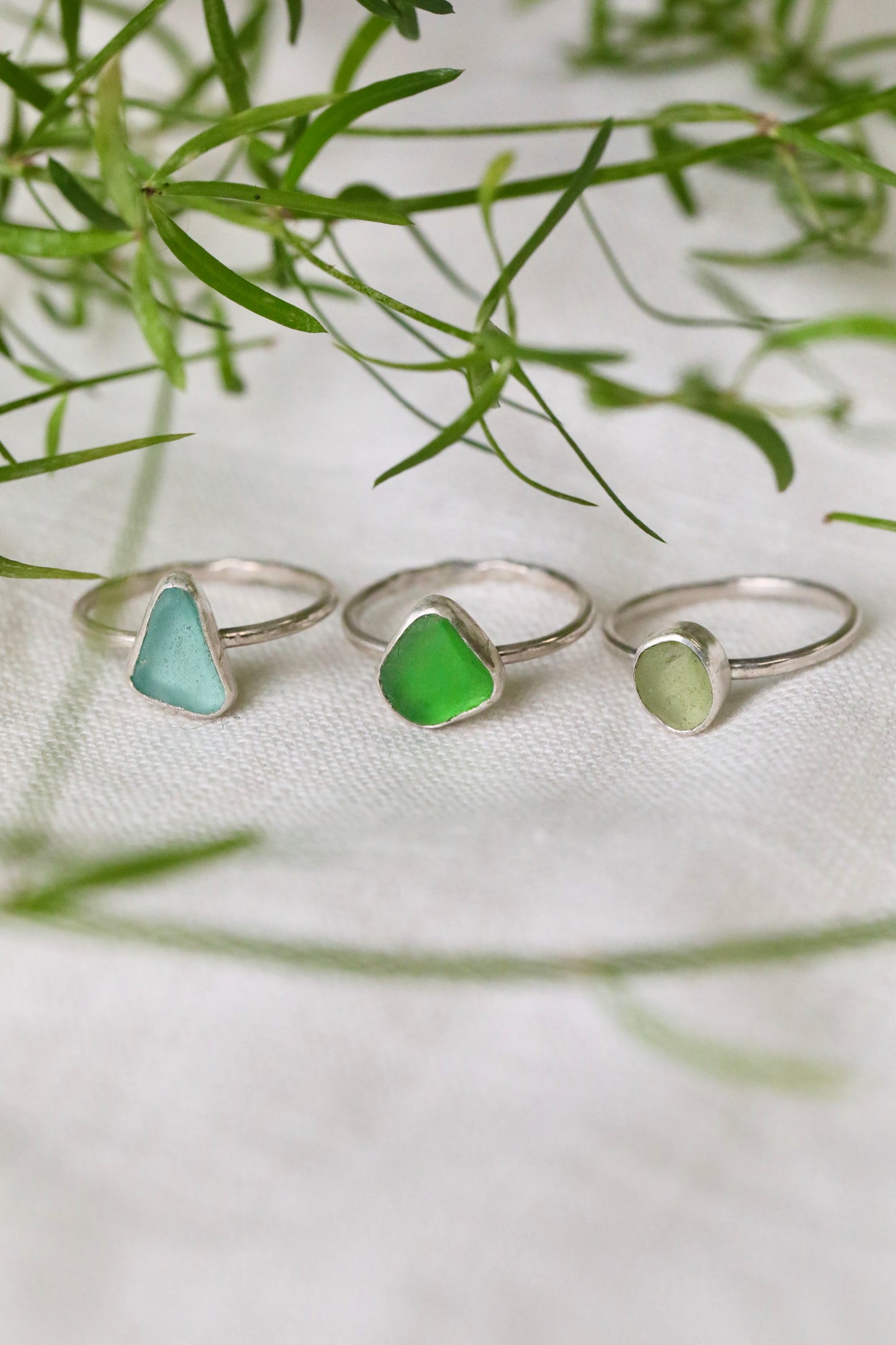 SKYE Bright green & silver stacking ring - size N
