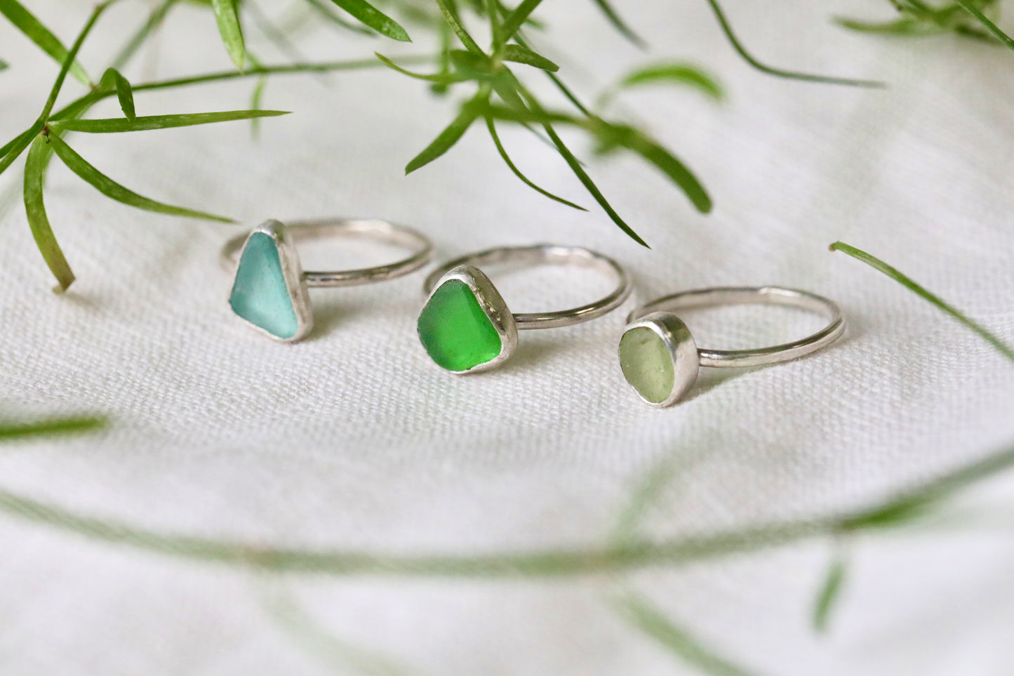SKYE Lime & silver stacking ring - size O 1/2