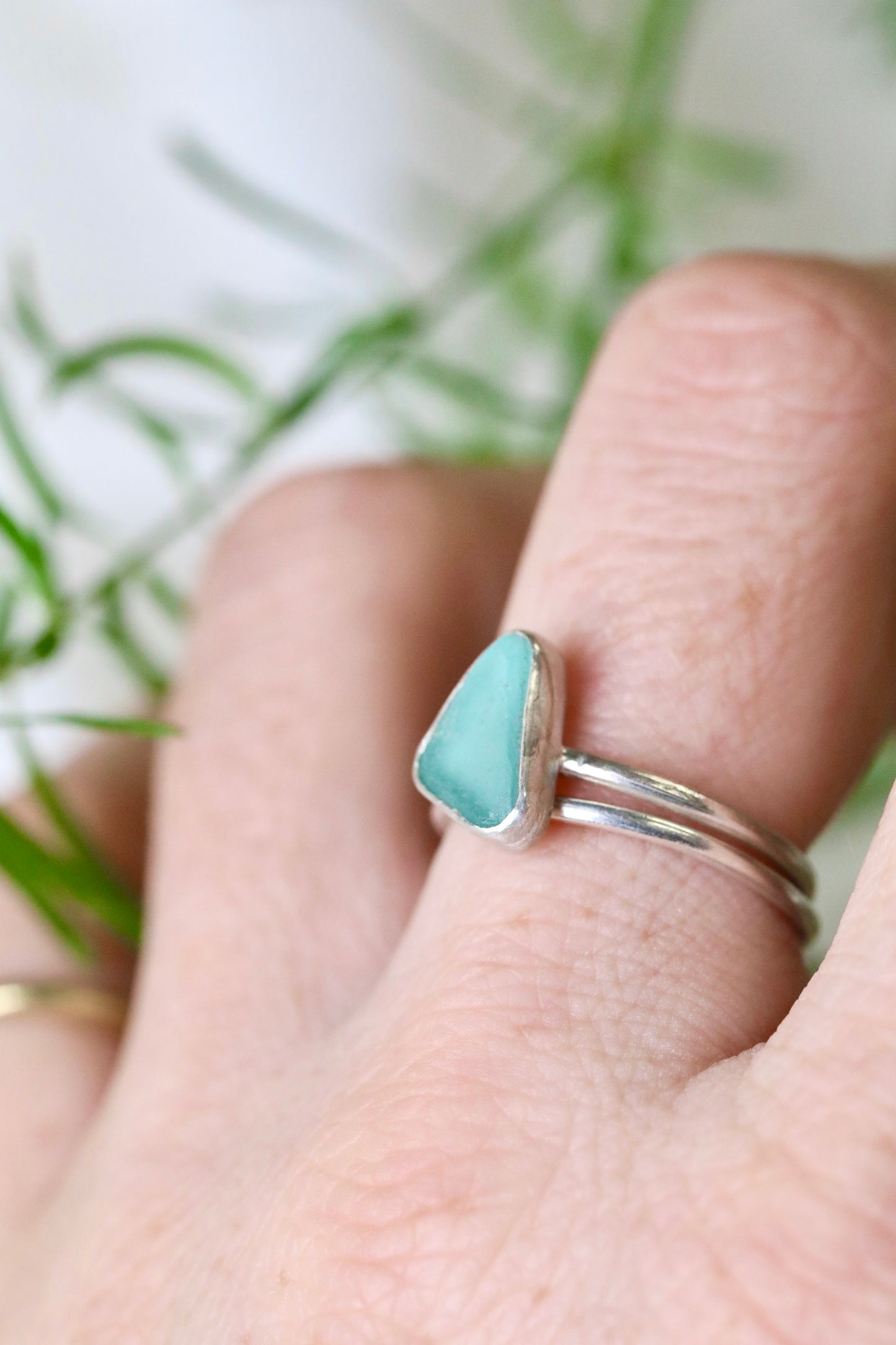 SKYE Light blue & silver stacking ring - size Q