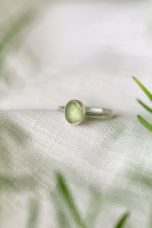 SKYE Lime & silver stacking ring - size O 1/2