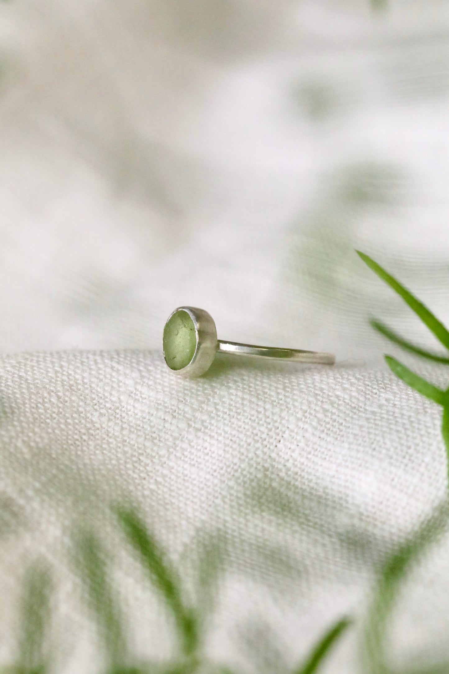 SKYE Lime & silver stacking ring - size O 1/2