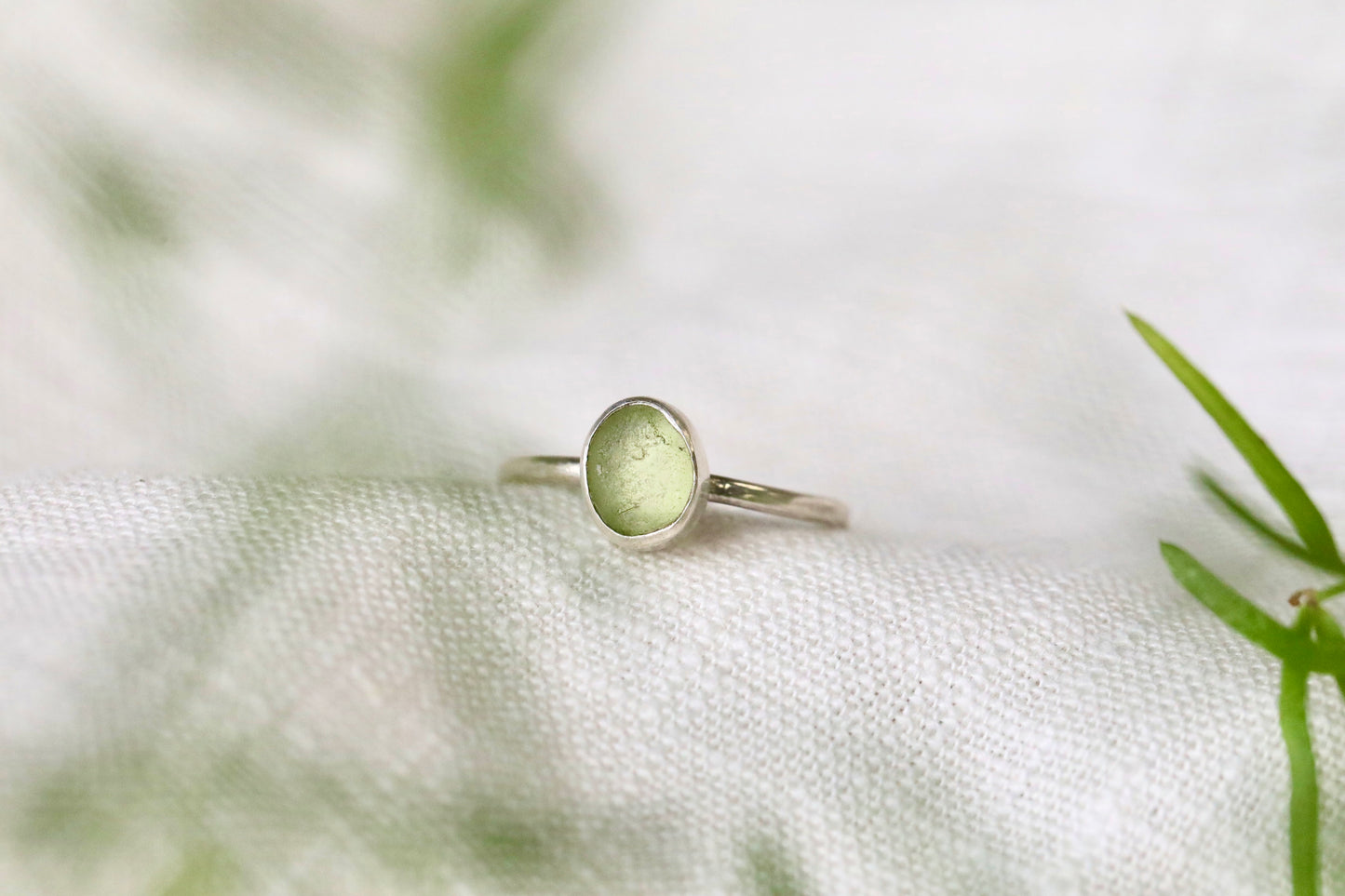 SKYE Lime & silver stacking ring - size O 1/2