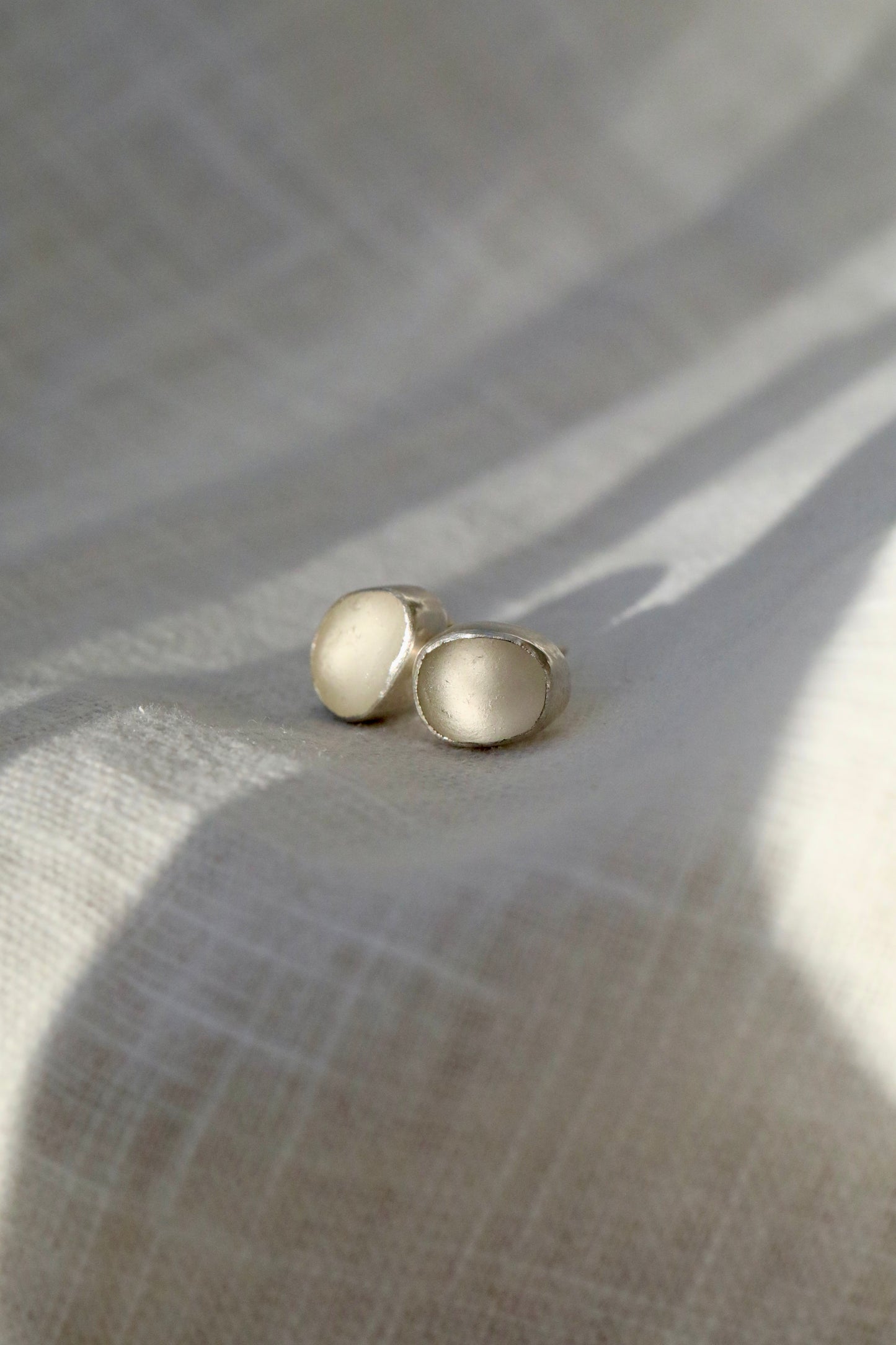 SKYE - White & silver stud earrings