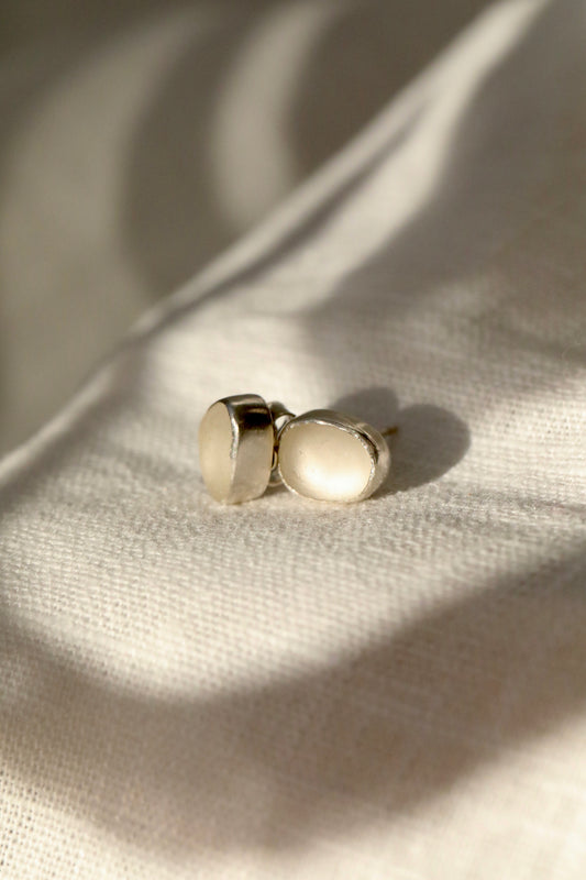 SKYE - White & silver stud earrings