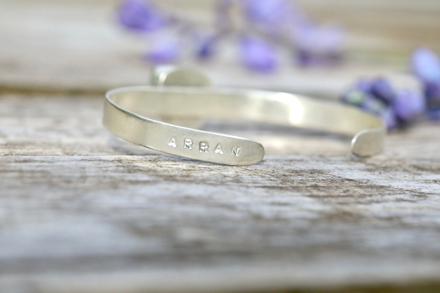 ARRAN pink pottery silver cuff bracelet