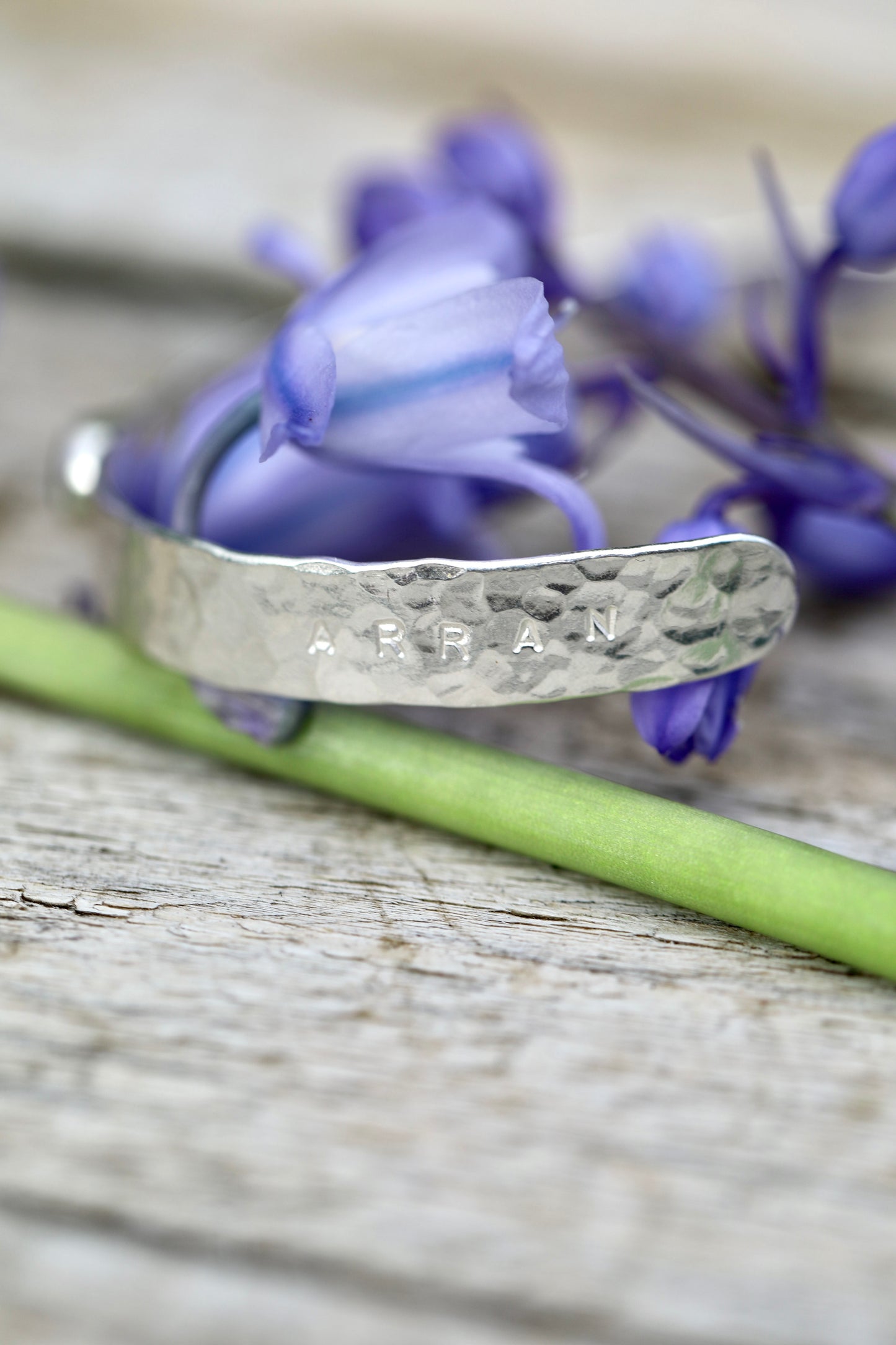 ARRAN 3 colour hammered silver cuff bracelet
