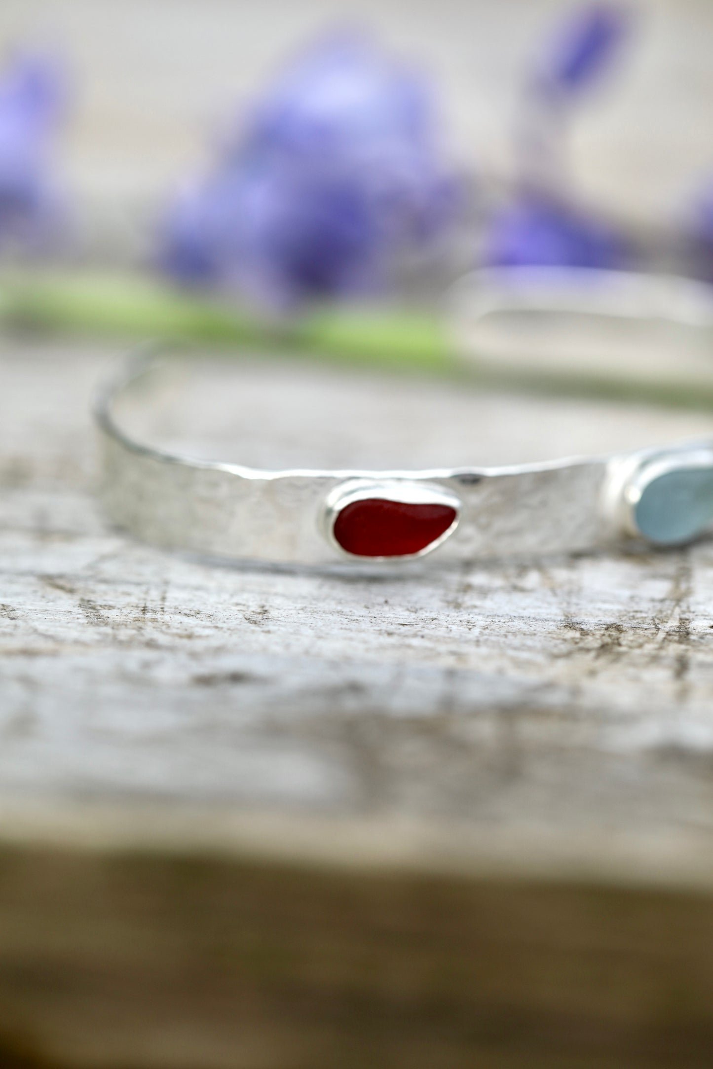 ARRAN 3 colour hammered silver cuff bracelet