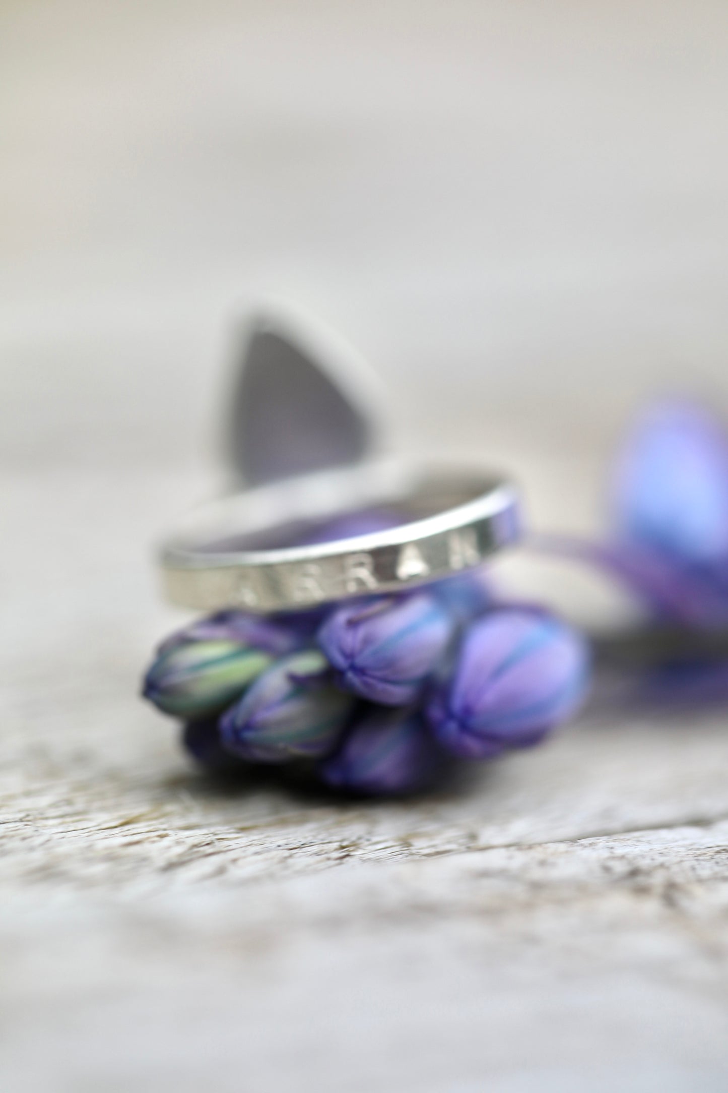 ARRAN Double blue silver ring - size M 1/2