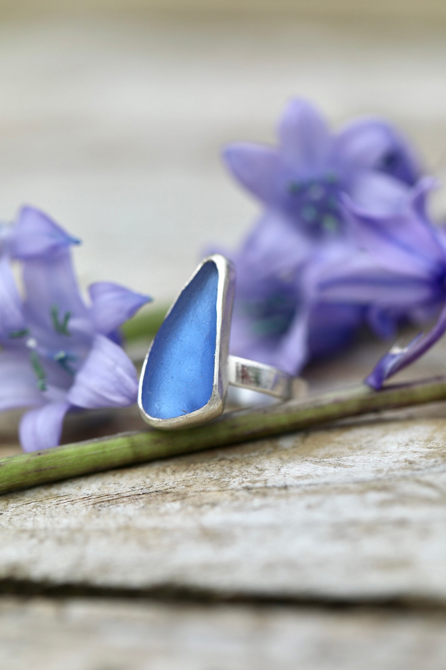 ARRAN Cornflower blue & silver ring - size K