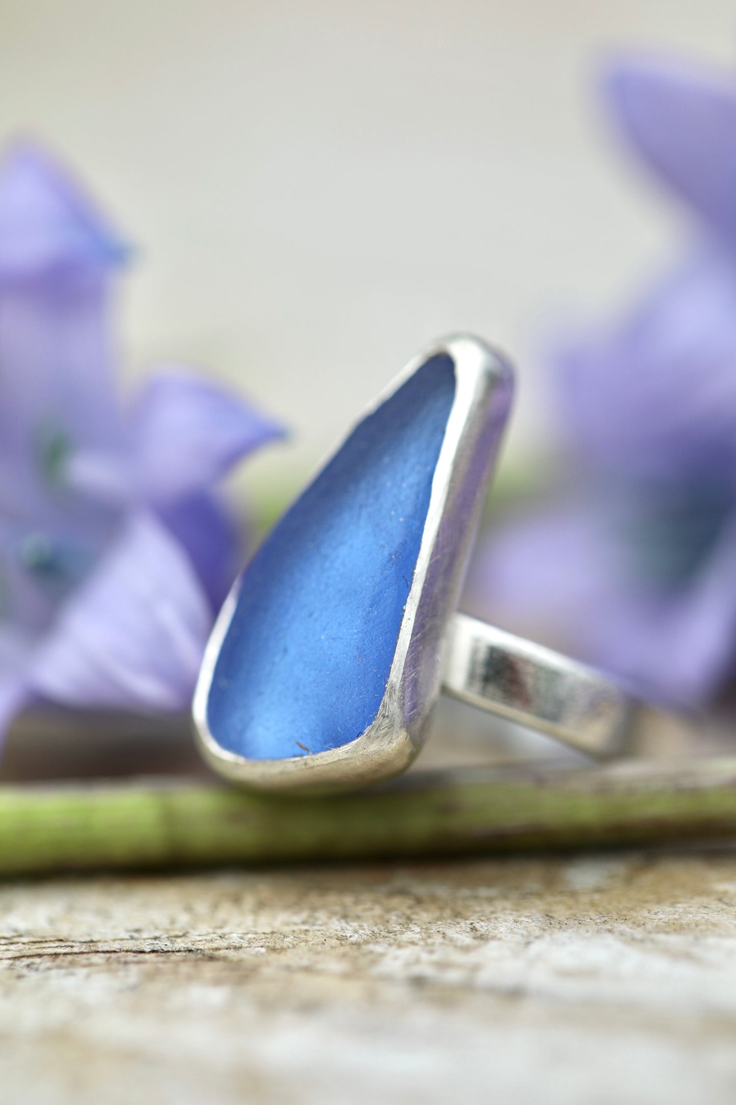 ARRAN Cornflower blue & silver ring - size K