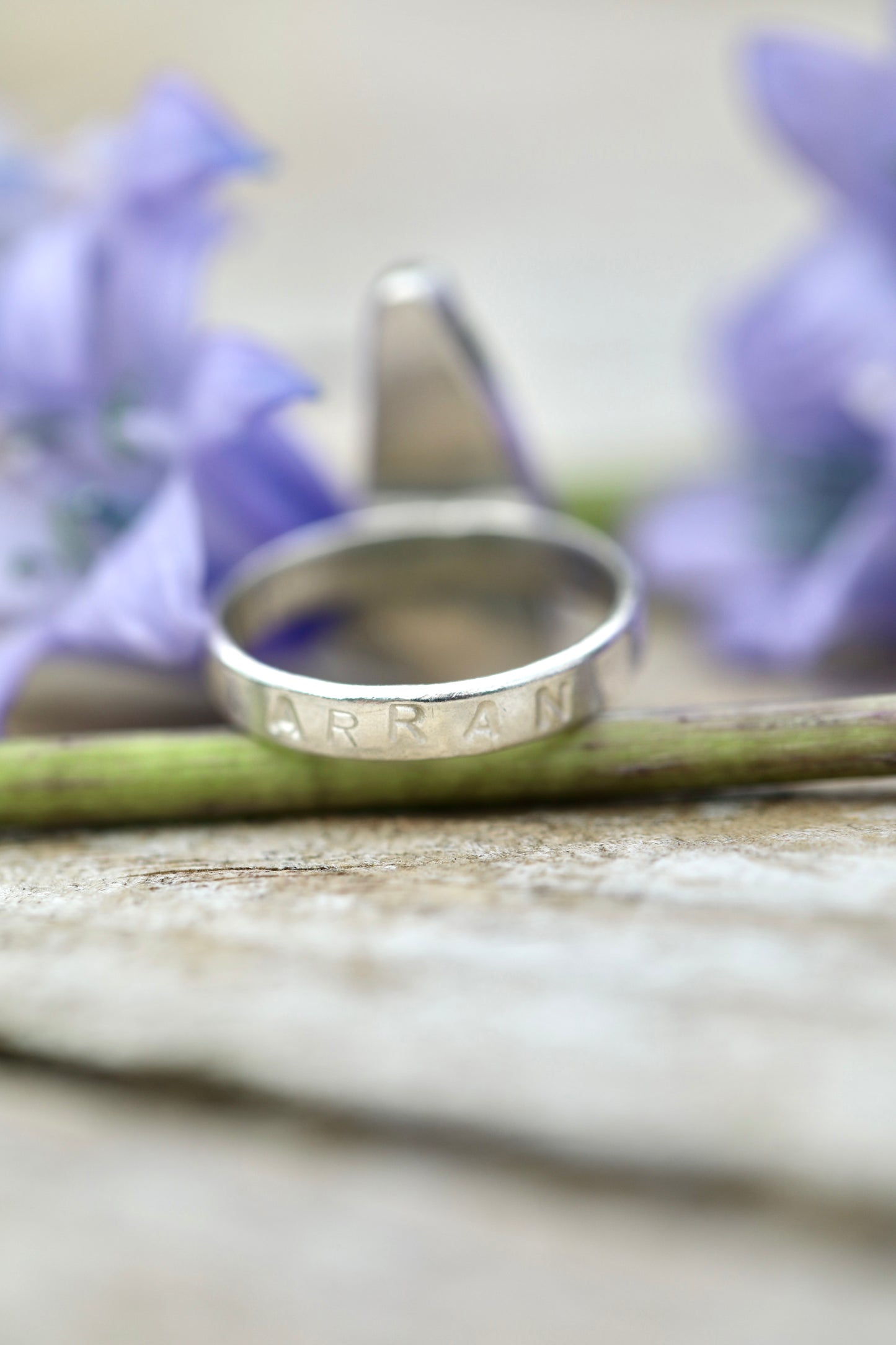 ARRAN Cornflower blue & silver ring - size K
