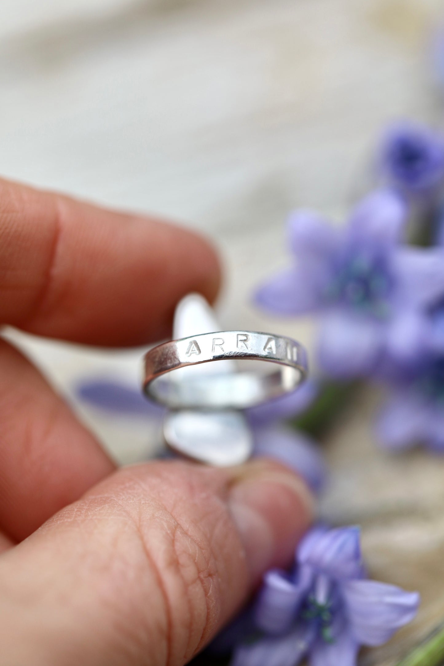 ARRAN Cornflower blue & silver ring - size K