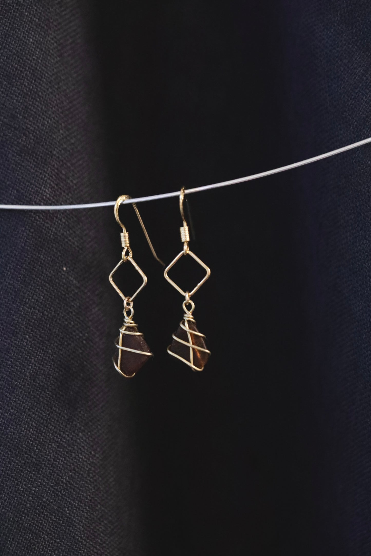 Xanthe Earrings in Gold Vermeil & Amber