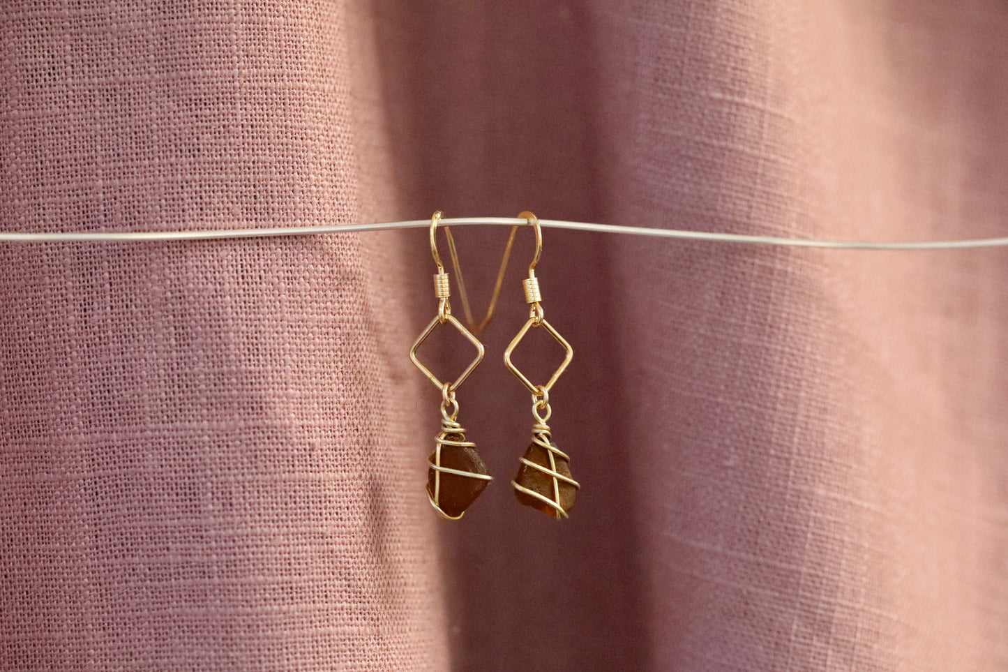 Xanthe Earrings in Gold Vermeil & Amber
