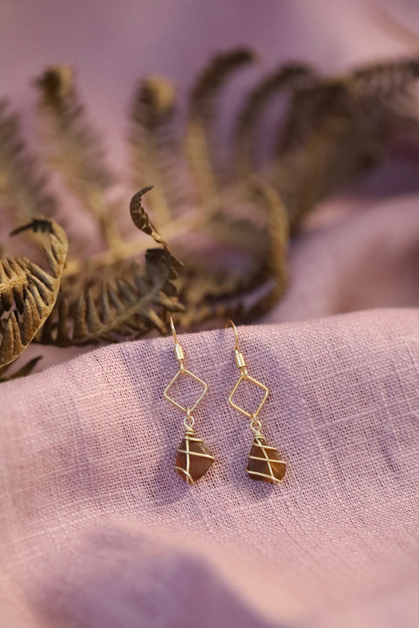 Xanthe Earrings in Gold Vermeil & Amber