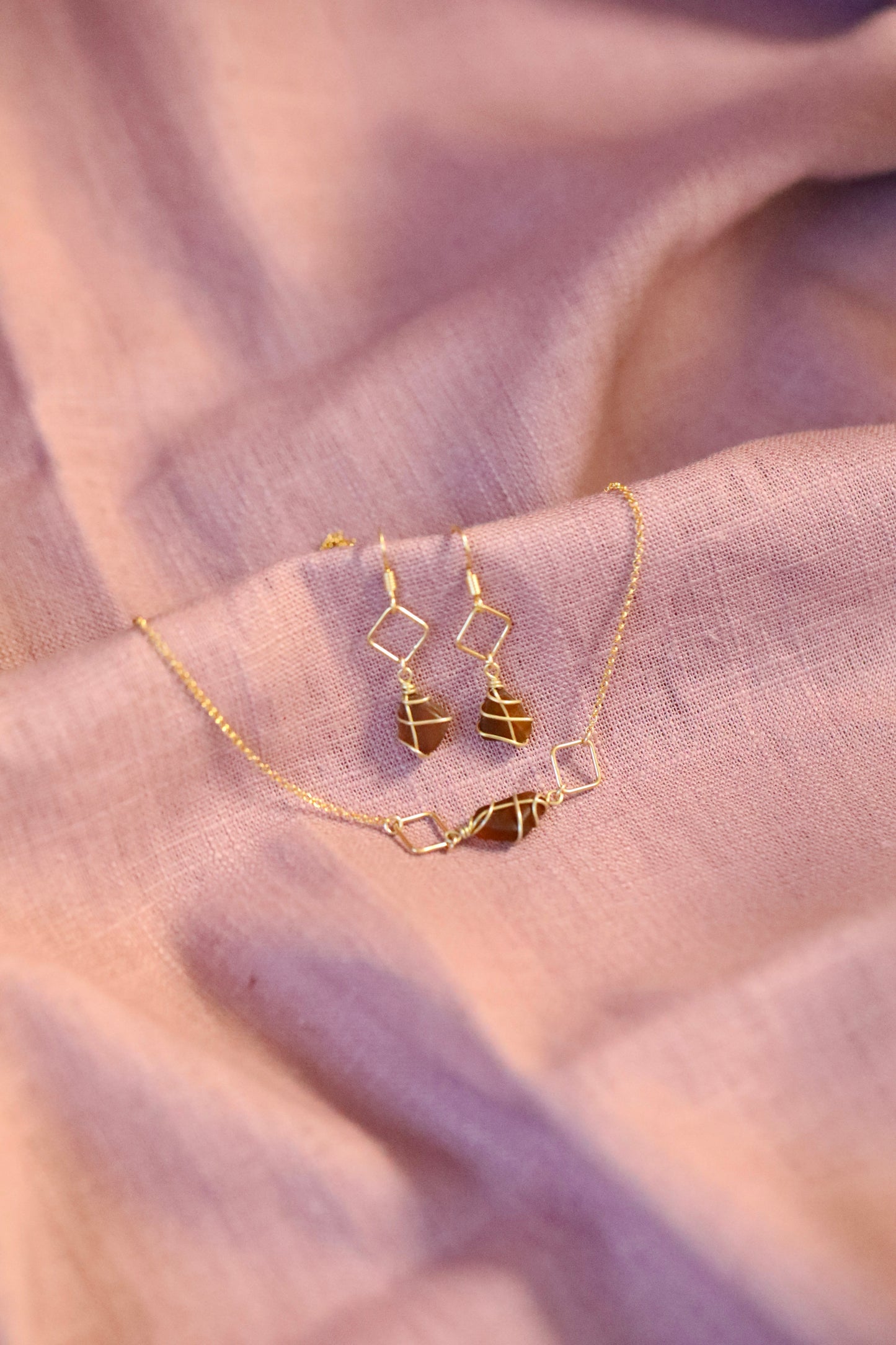 Xanthe Earrings in Gold Vermeil & Amber