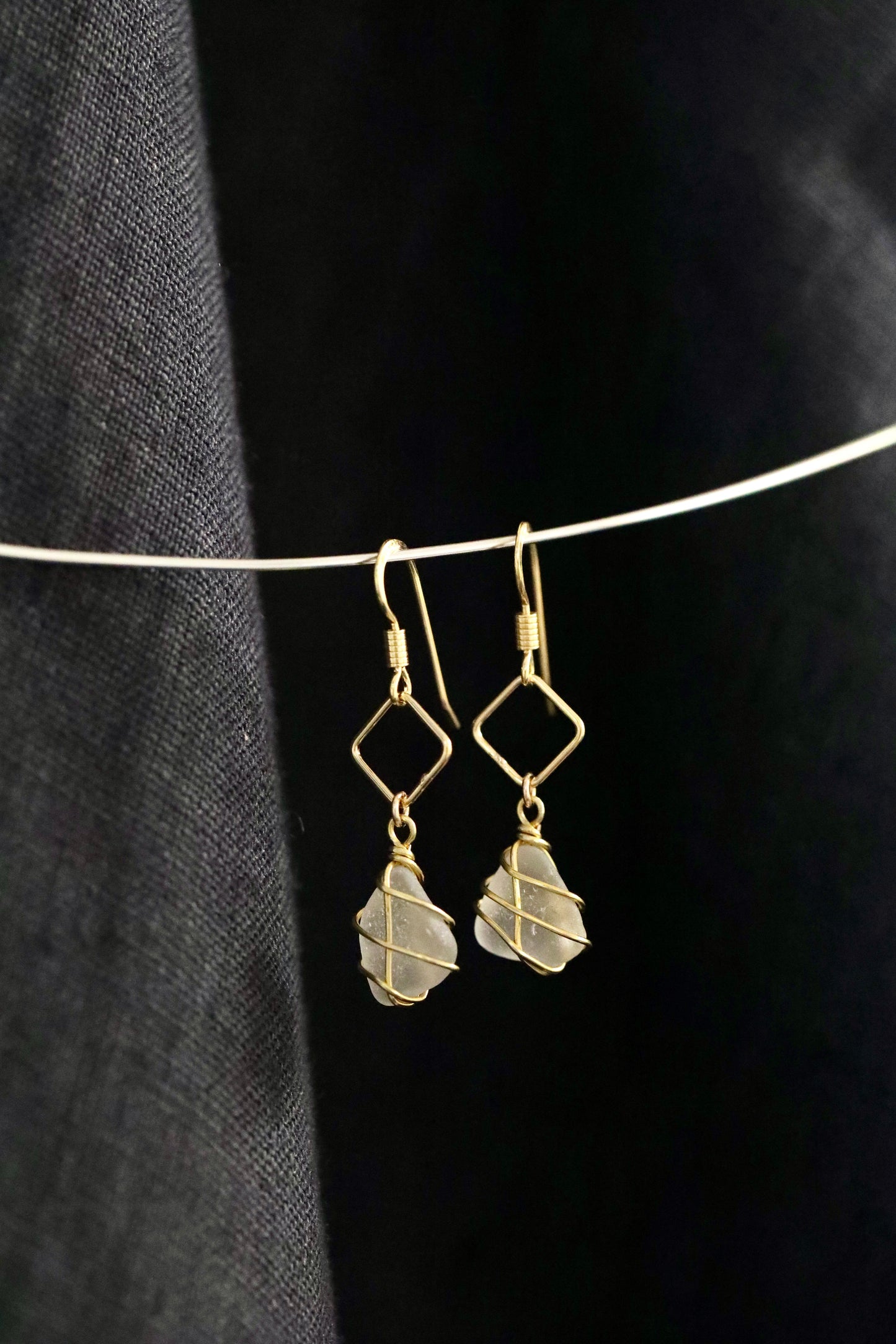 Xanthe Earrings in Gold Vermeil & White