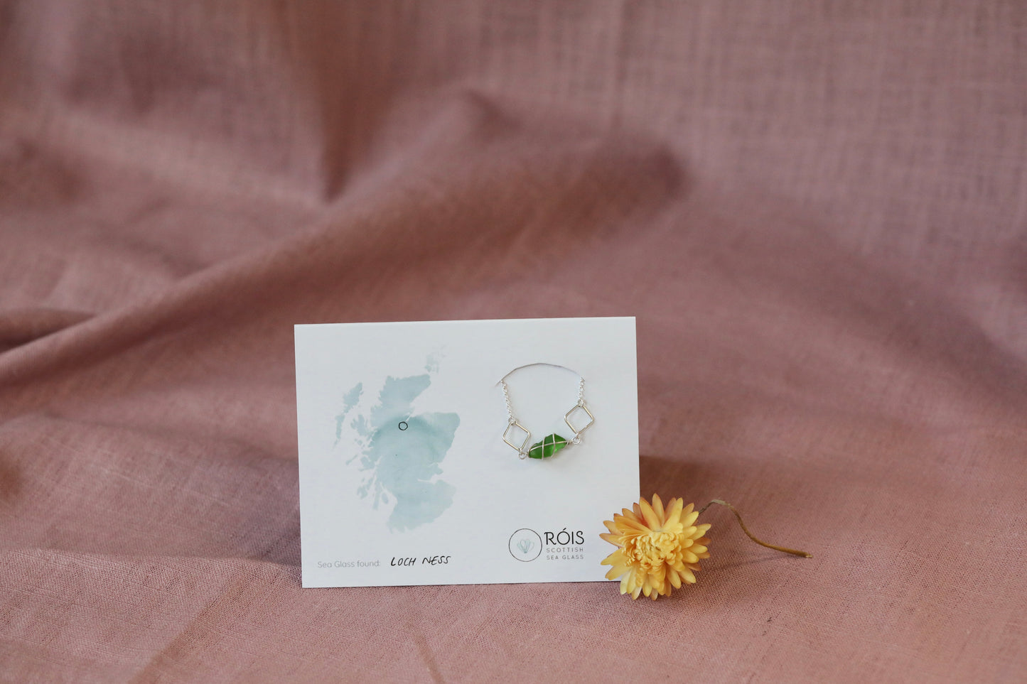Xanthe Necklace in Sterling Silver & Bright Green