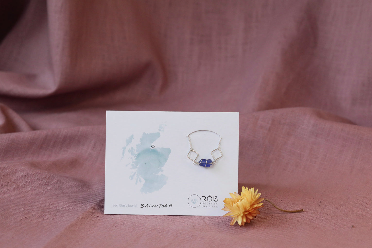 Xanthe Necklace in Sterling Silver & Cornflower Blue