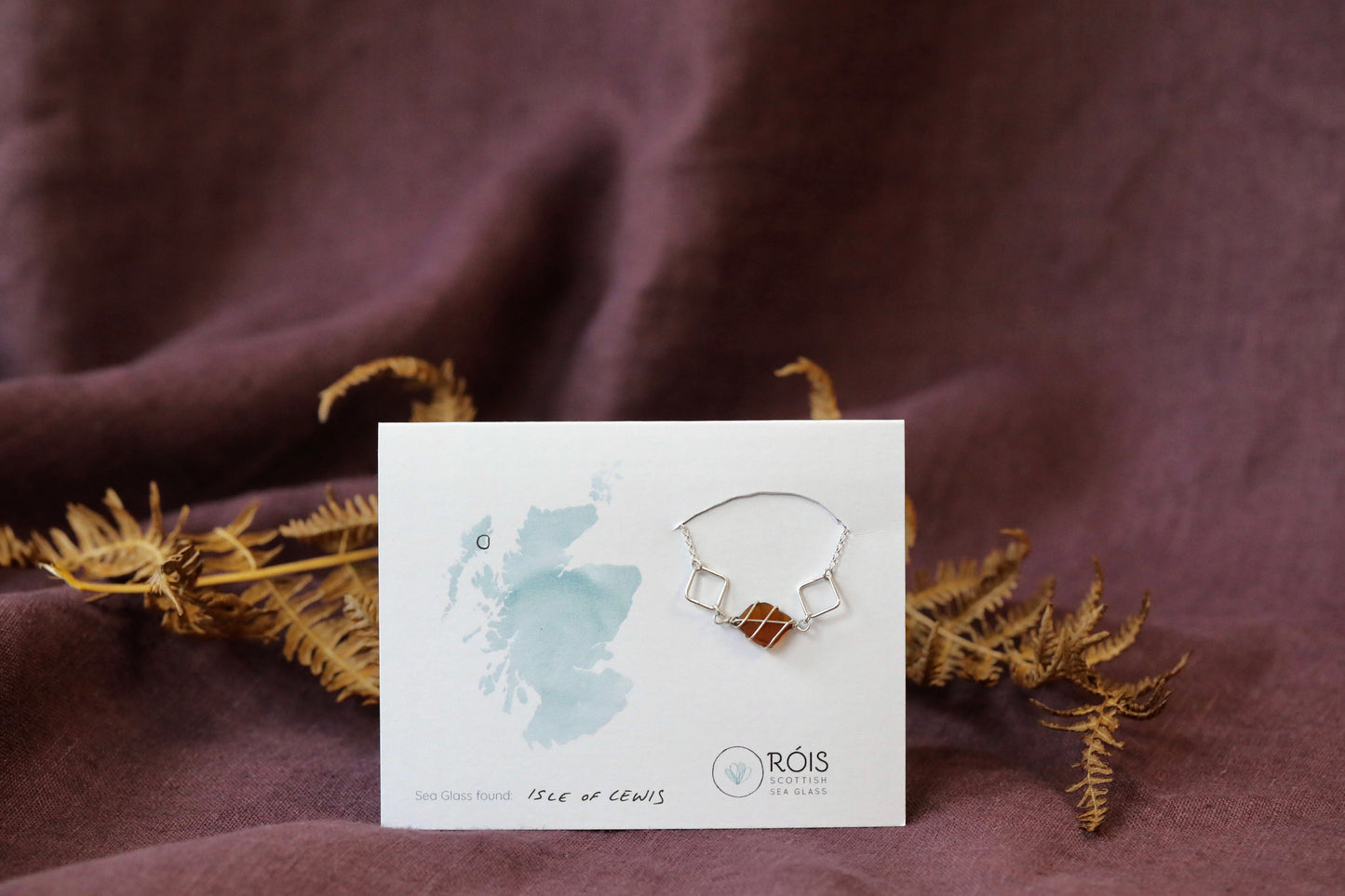 Xanthe Necklace in Sterling Silver & Amber