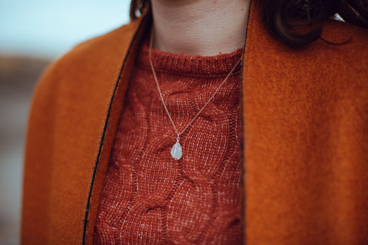 Classic Rose Gold Necklace - Frosted White