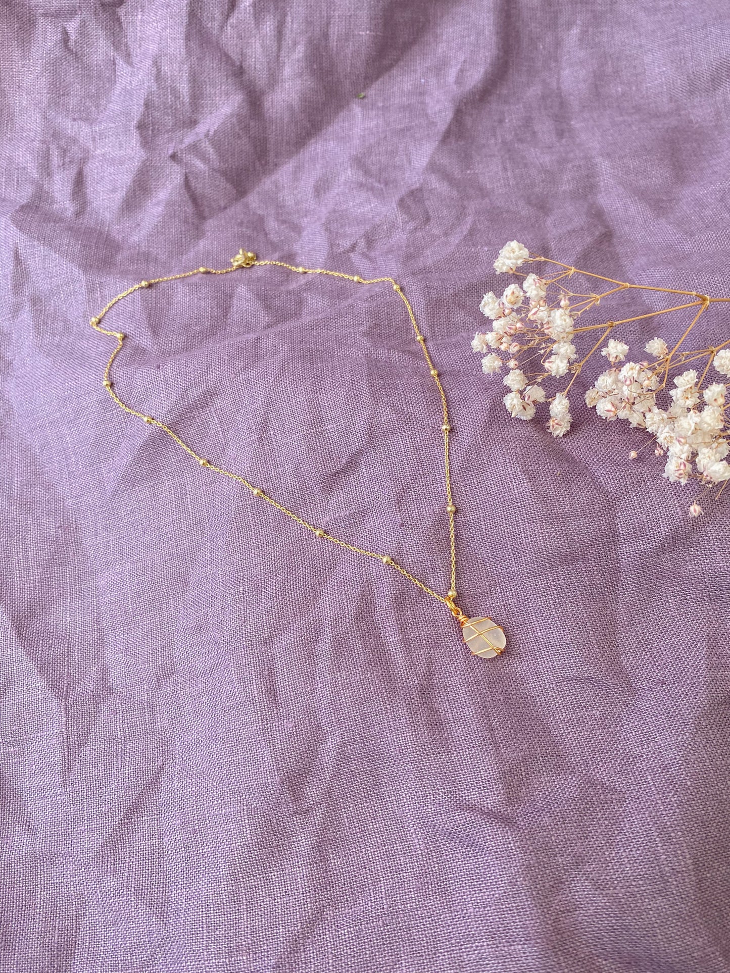 Eleanor Necklace in Gold & White