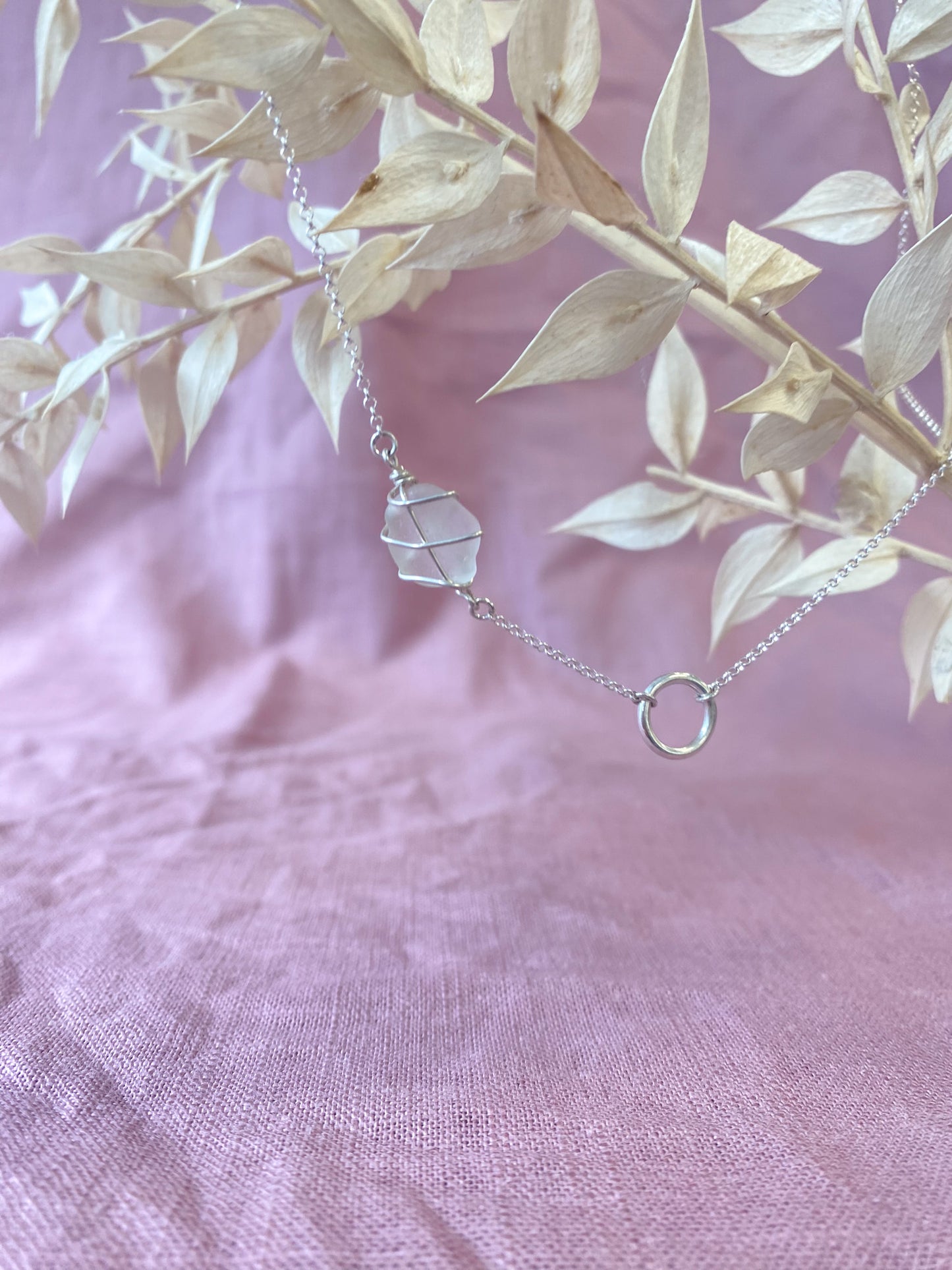 Eilidh Necklace in Silver & White