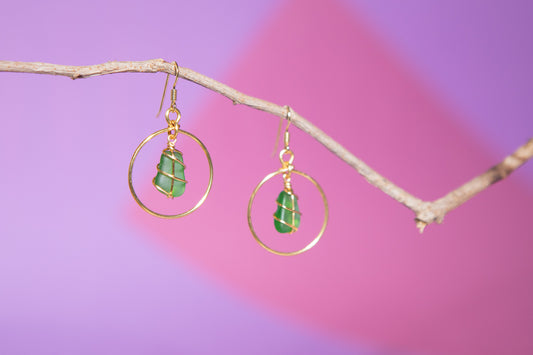 Jennie Hoops in Gold & Bright Green