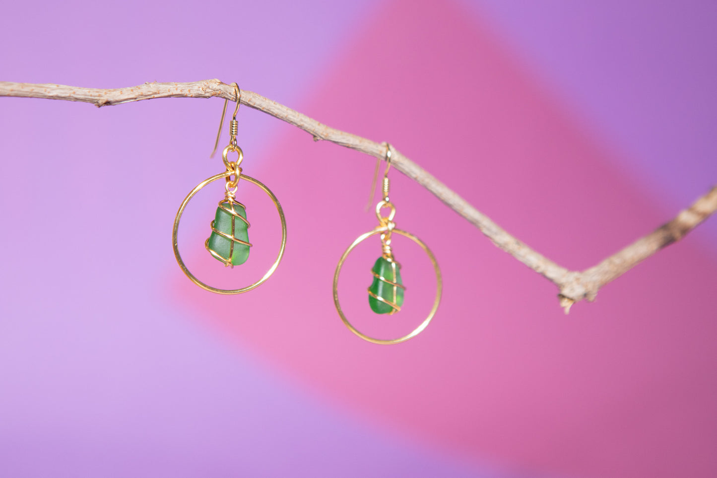 Jennie Hoops in Gold & Bright Green