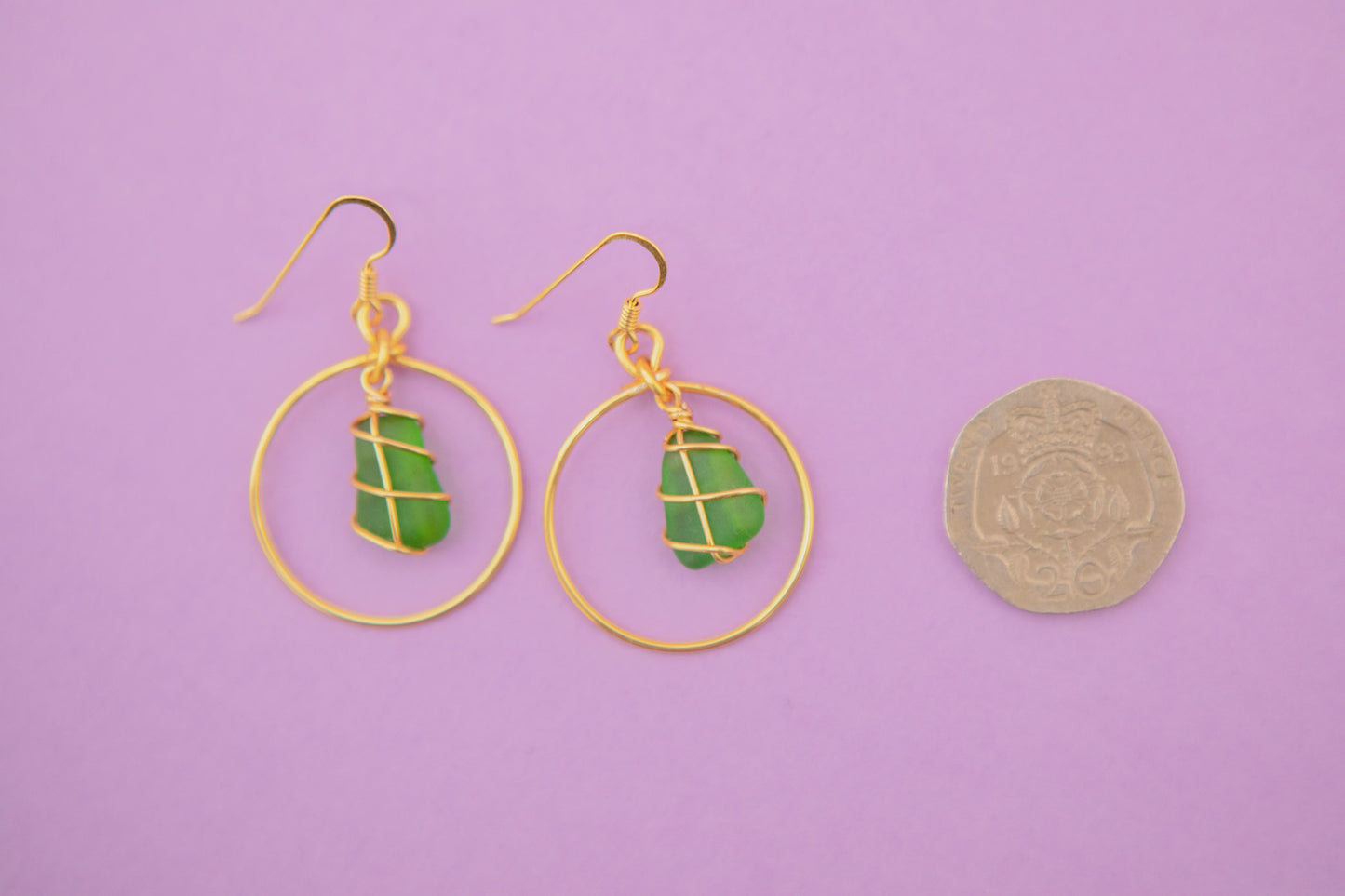 Jennie Hoops in Gold & Bright Green