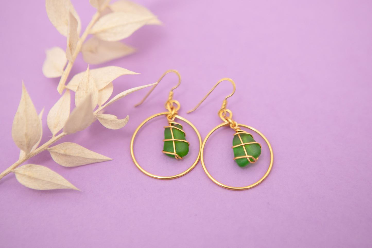 Jennie Hoops in Gold & Bright Green