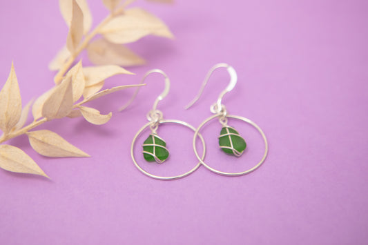 Jennie Hoops in Silver & Bright Green