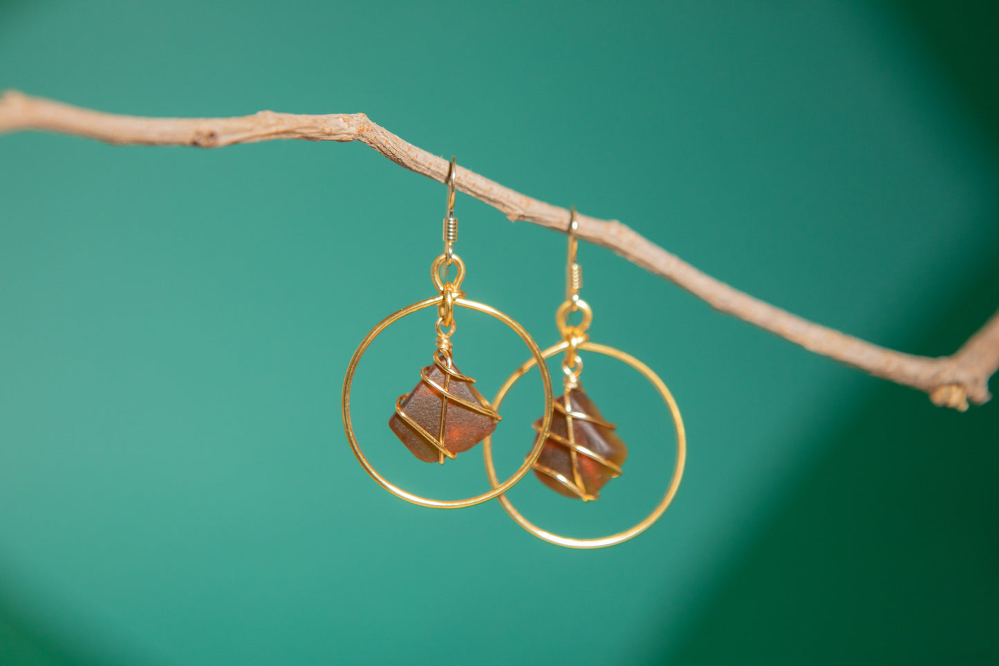 Jennie Hoops in Gold & Amber