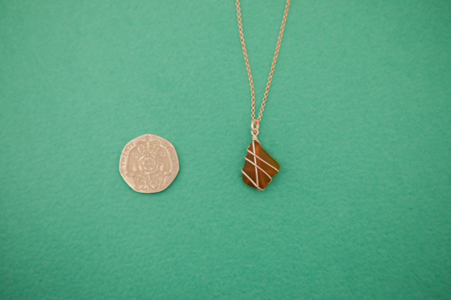 Classic Rose Gold Necklace - Amber