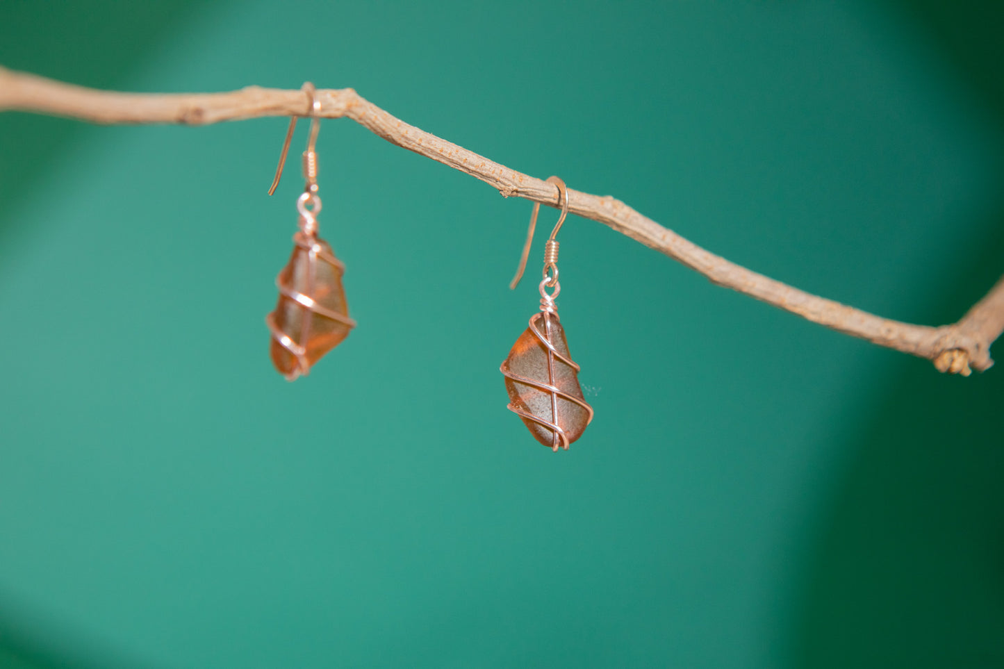 Classic rose gold earrings - Brown