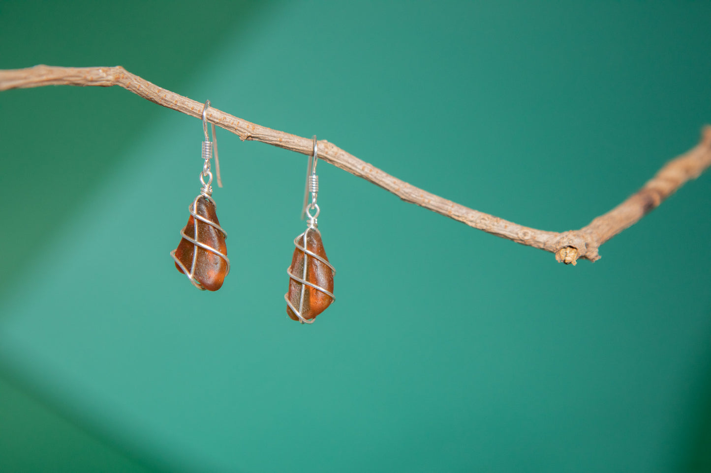 Classic silver earrings - Brown