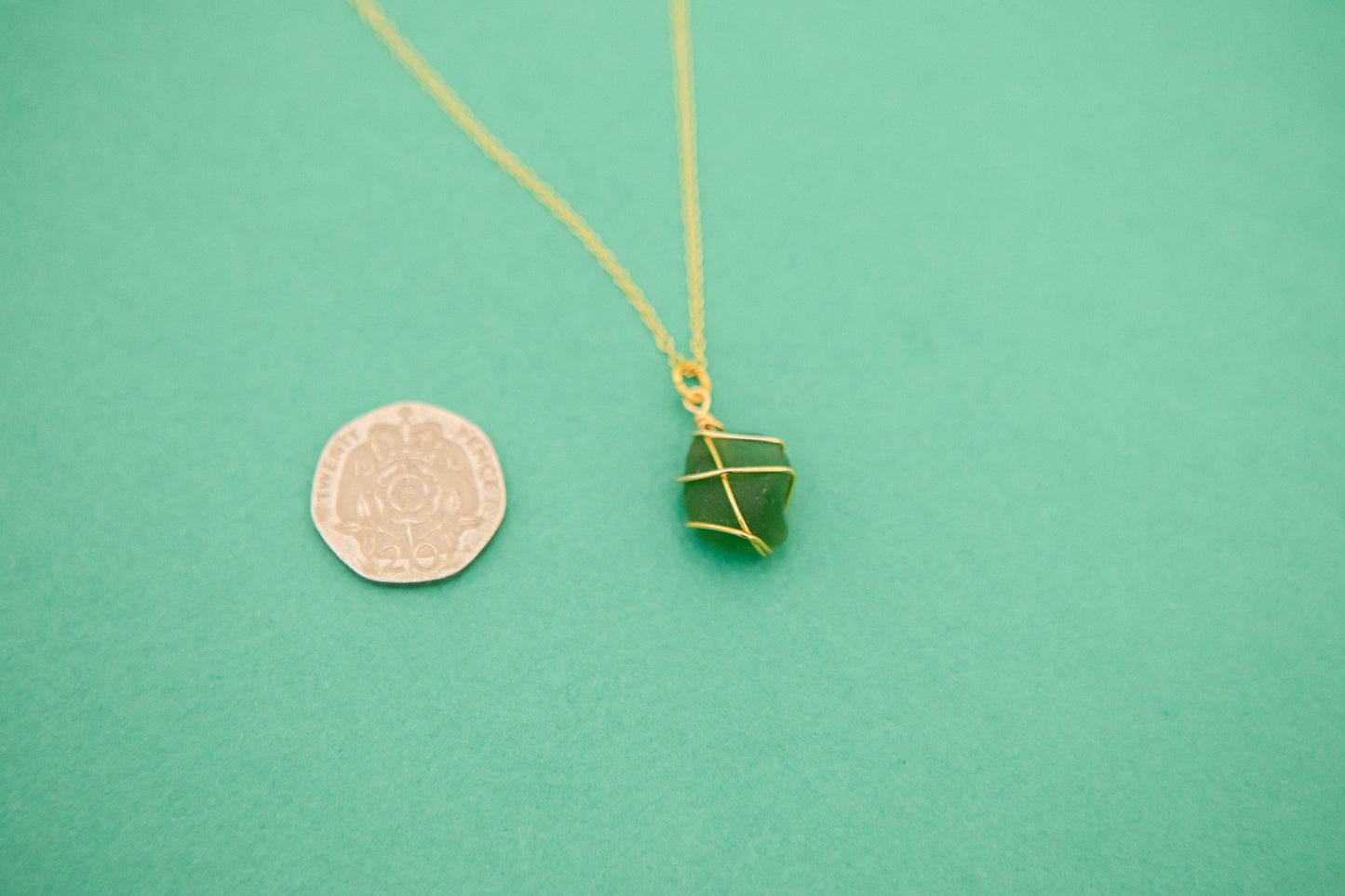 Classic Gold Necklace - Dark Green
