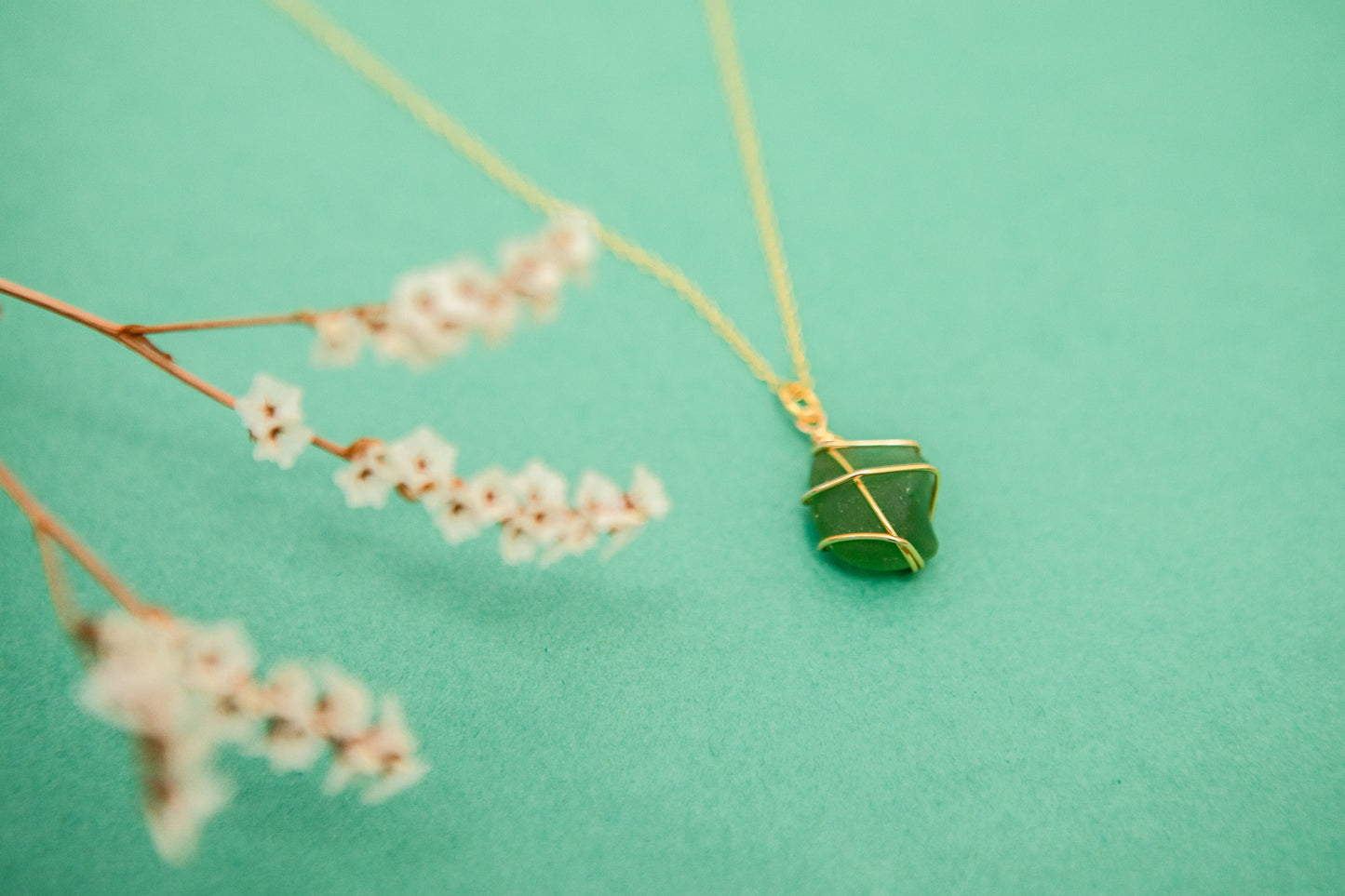 Classic Gold Necklace - Dark Green