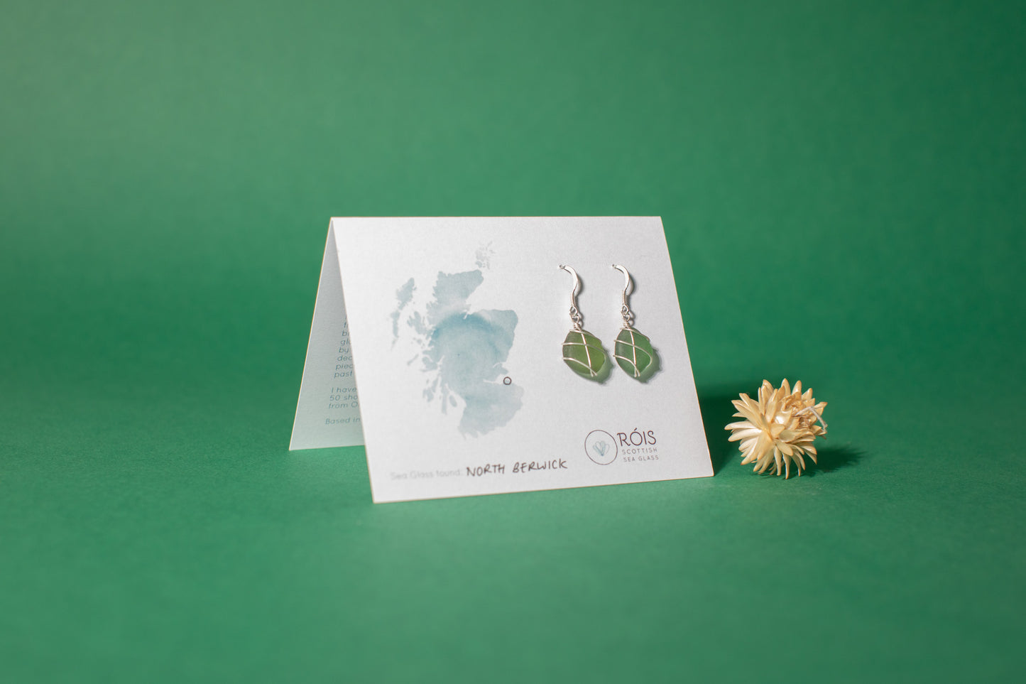 Classic silver earrings - Dark Green