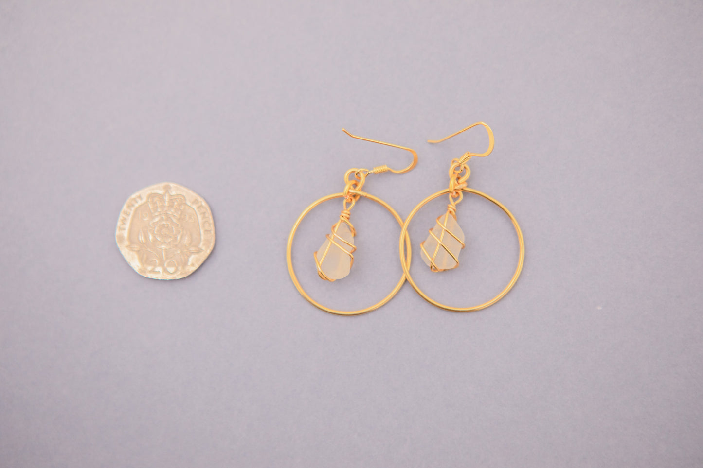 Jennie Hoops in Gold & White