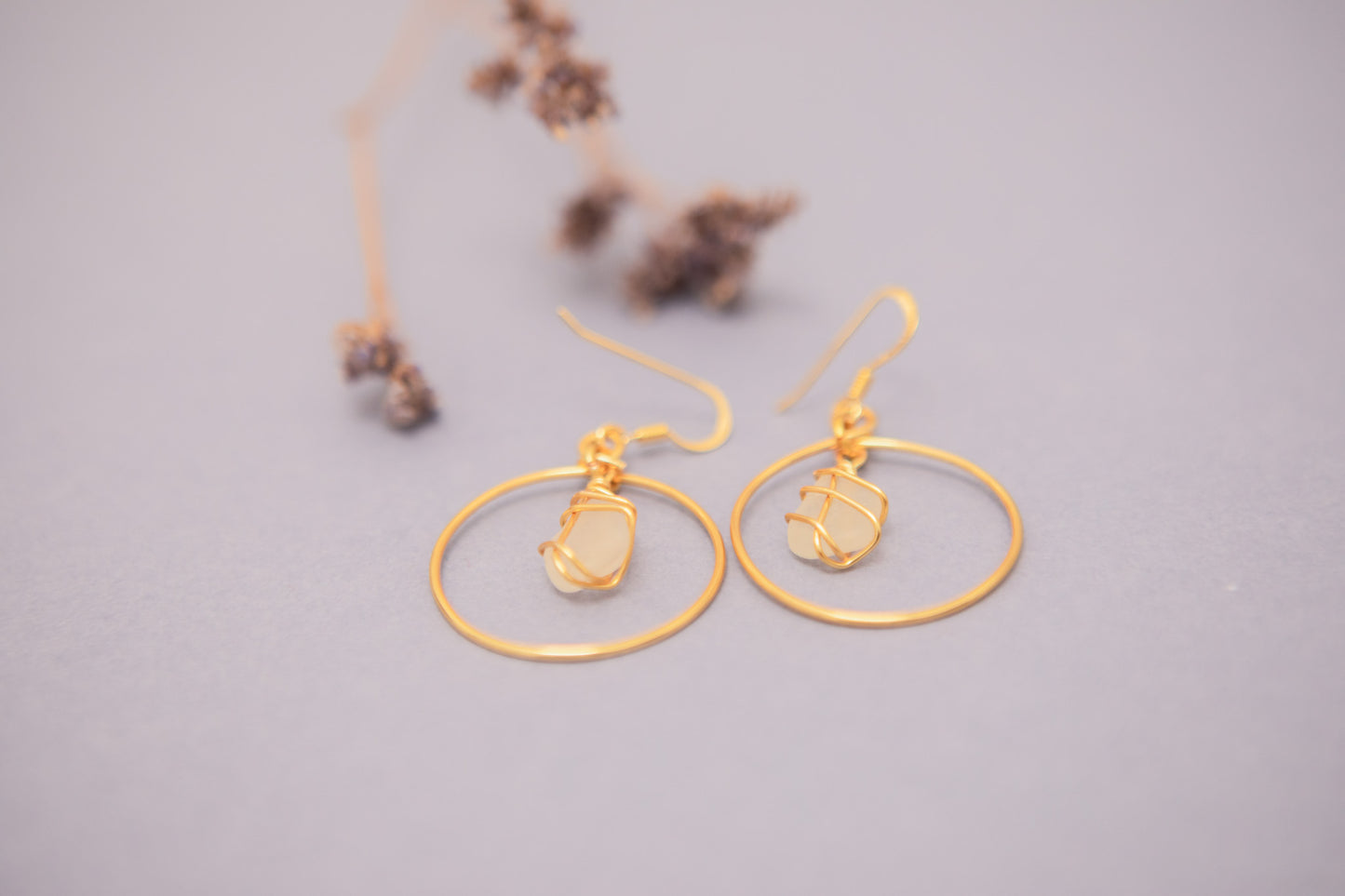 Jennie Hoops in Gold & White
