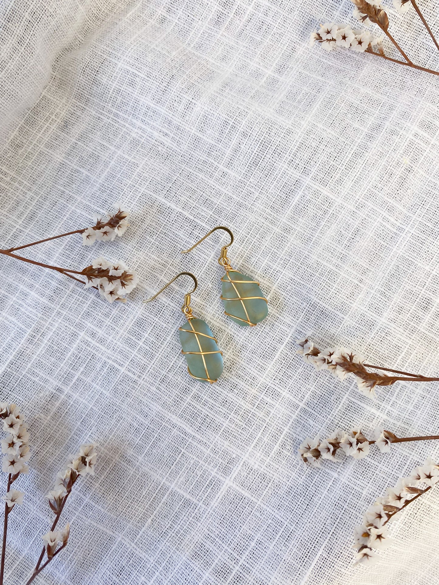 Classic gold earrings - Light Blue